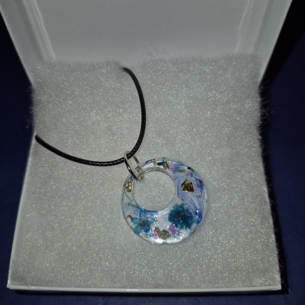 Mesmerizing Blue and Silver Cosmic Necklace